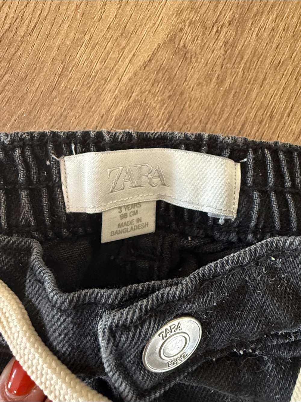 Zara Black Denim Jeans with Yellow Mickey Embroidery - Picture 2 of 2